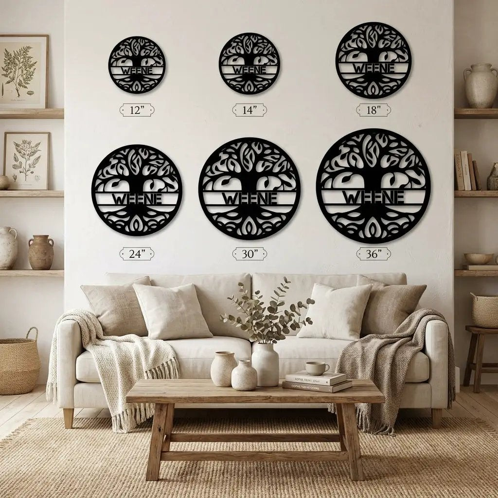 Personalized Tree of Life Metal Wall Art – Custom Family Name Sign – Tree of Life Metal Decor – Nature Inspired Family Wall Decor
