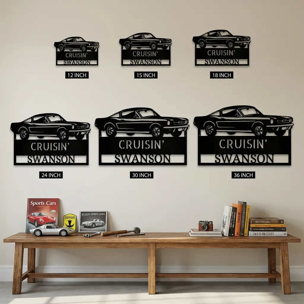 Classic Sports Car Personalized Metal Sign | Muscle Car Garage Wall Art | Custom Car Lover Gift | Made in USA