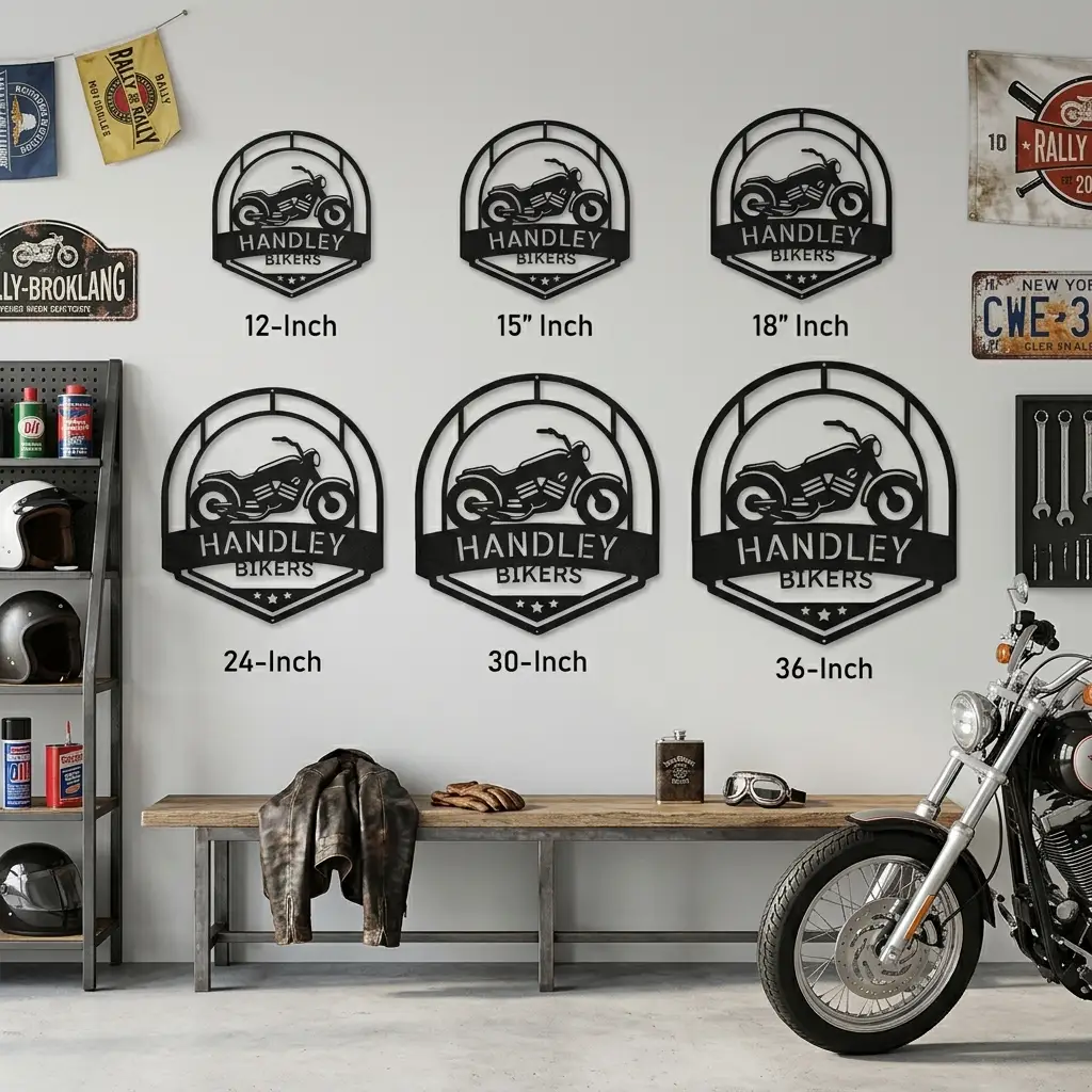 Motorcycle Metal Wall Art – Custom Biker Garage Sign, Personalized Motorcycle Decor, Rider Gift for Dad, Husband or Biker