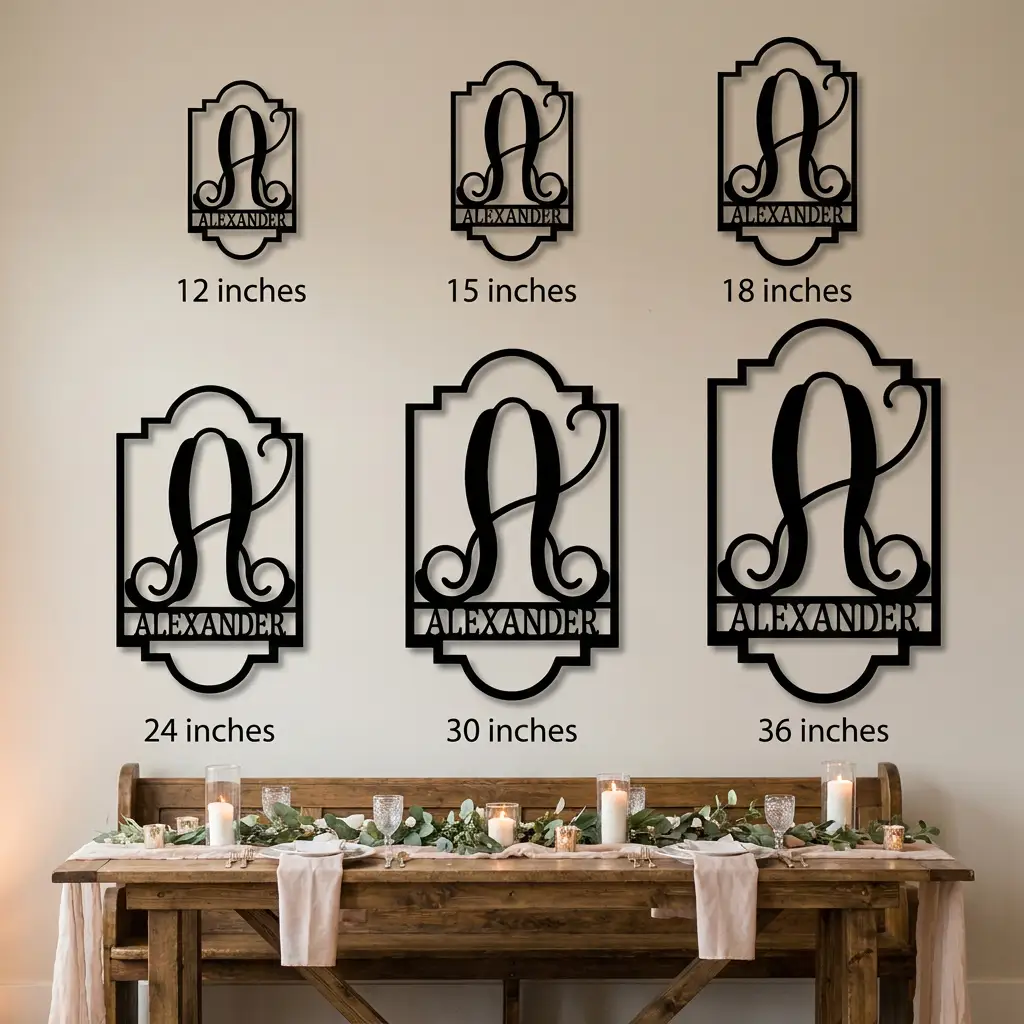 Regal Monogram Custom Name and Initial Metal Wall Art