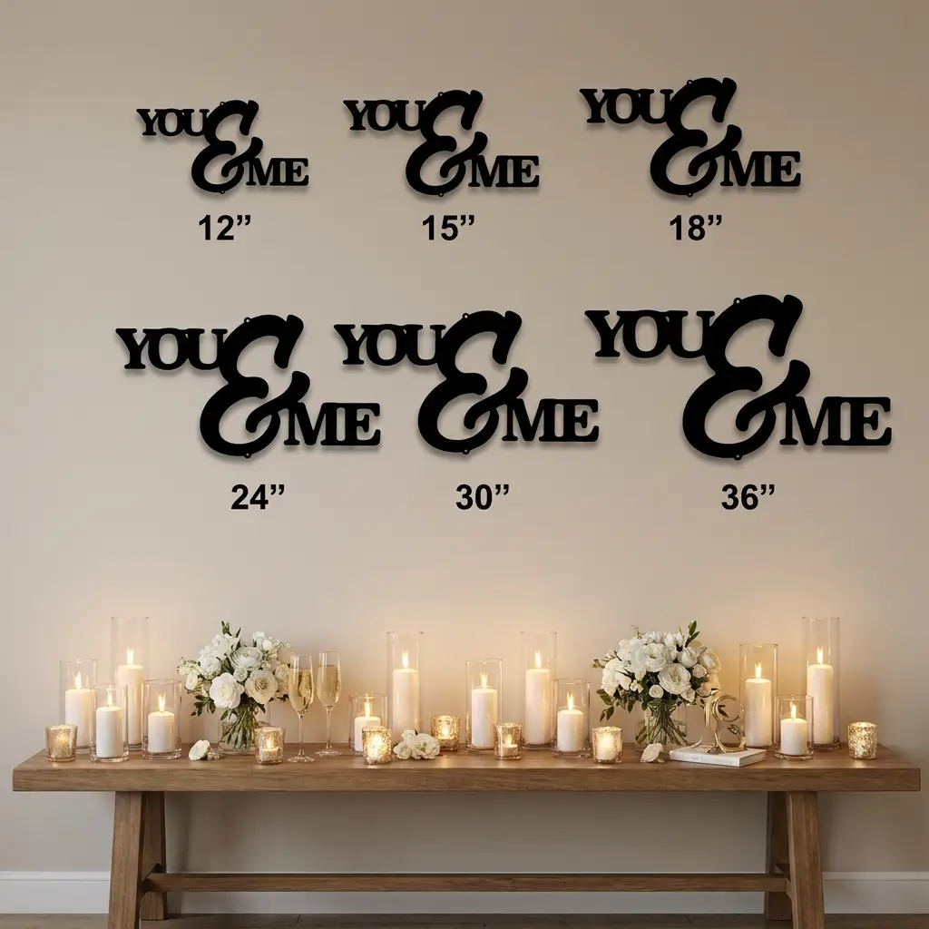You & Me Metal Wall Art | Romantic Couple Sign | Wedding, Anniversary, or Engagement Gift | Love Home Decor | Made in USA