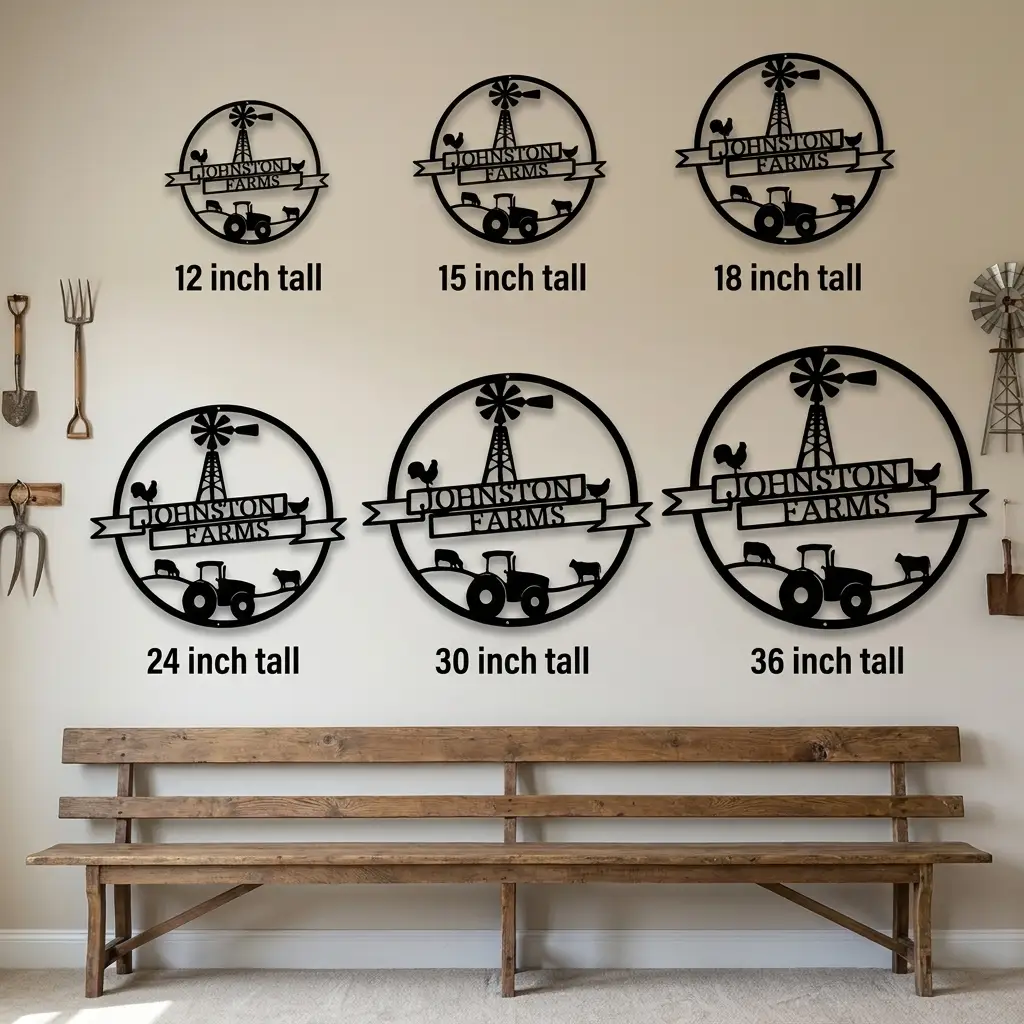 Personalized Tractor & Windmill Farm Metal Sign | Custom Farm Name Wall Art | Rustic Barn & Ranch Decor | Country Farmhouse Steel Sign | Made in USA