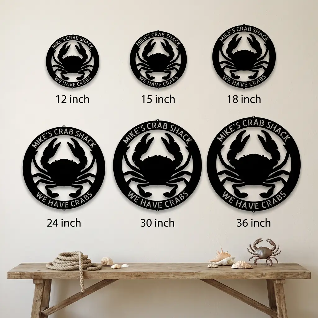 Personalized Crab Metal Wall Art | Custom Crab Shack Sign | Coastal Beach House Decor | Funny Seafood Metal Sign | Custom Outdoor Metal Wall Decor | Made in USA
