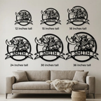 Personalized Viking Metal Wall Art | Custom Viking Name Sign | Norse Warrior Steel Wall Decor | Viking Axe Home Decoration | Made in USA