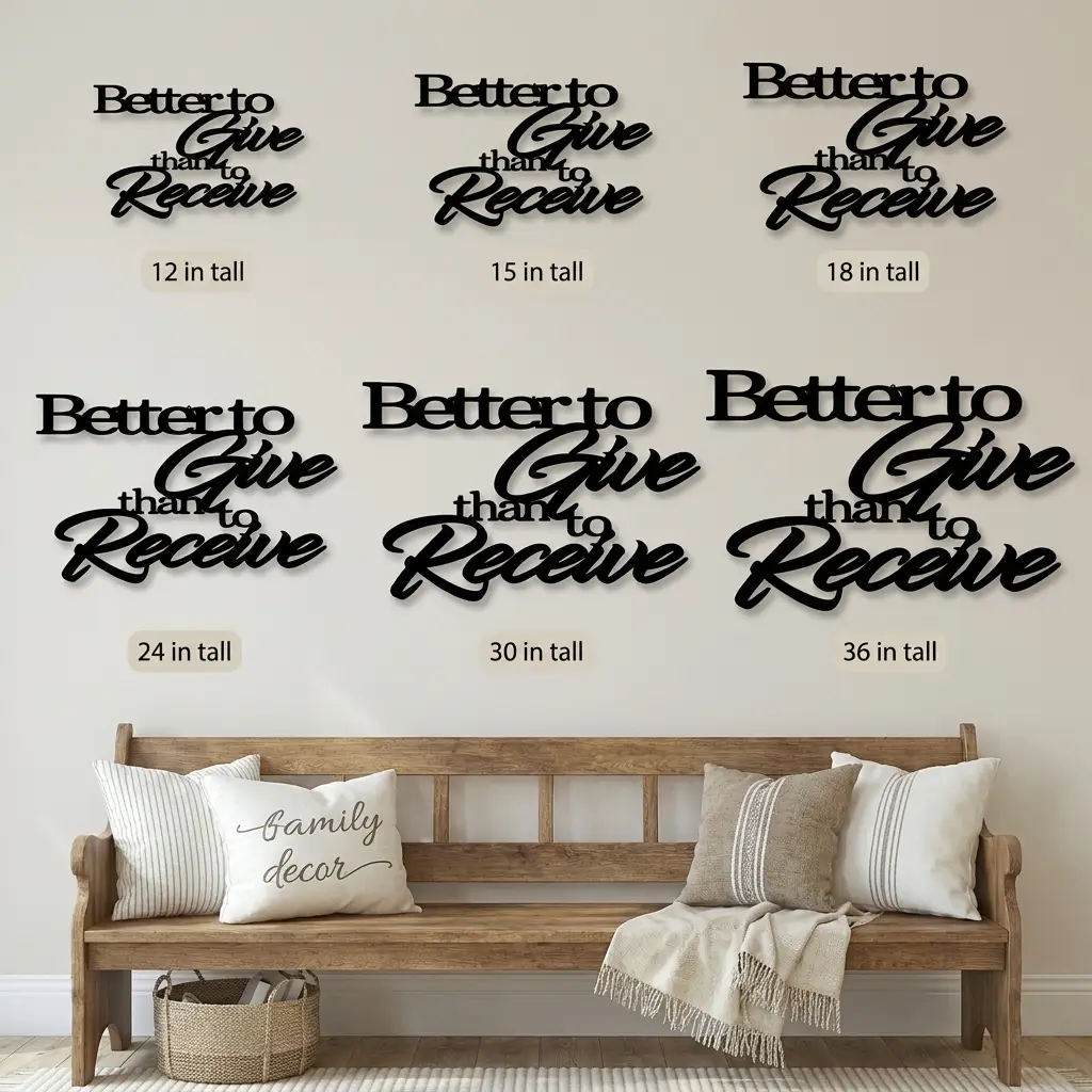 Better to Give Than Receive Quote Indoor Outdoor Steel Wall Sign