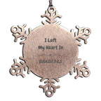 I Left My Heart in Arkansas Ornament – Laser Engraved Stainless Steel Snowflake Keepsake