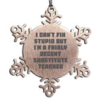 Substitute Teacher Snowflake Ornament Can't Fix Stupid Gift - Mallard Moon