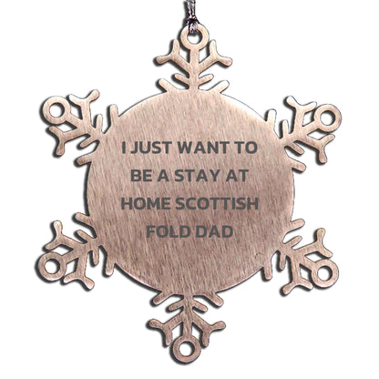 Funny Scottish Fold Cat Dad's Snowflake Ornament Gifts from Friends, Family, and Coworkers for Scottish Fold Cat Lovers at Christmas