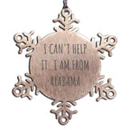 Alabama Snowflake Ornament - Premium Stainless Steel Shatterproof Christmas Gift for Alabama Pride