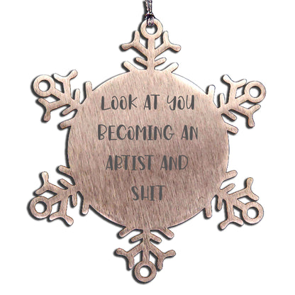 Funny Artist Snowflake Ornament Gifts for Artist Friends and Family, Gifts from Men to Women, Unique Christmas Unique Gifts for Artist Lover