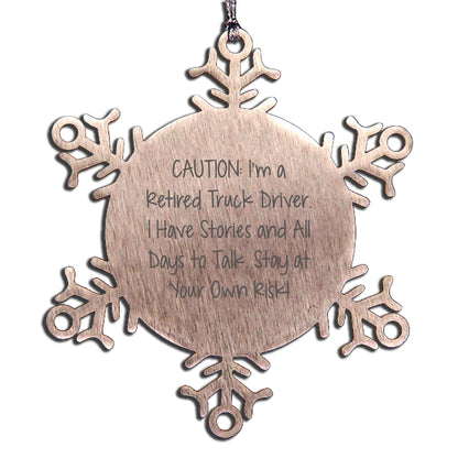 Truck Driver Christmas Unique Gift Funny Snowflake Ornament Gifts from Friends to Truck Driver