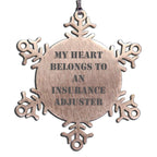 Insurance Adjuster Snowflake Christmas Ornament - My Heart Belongs To An Insurance Adjuster