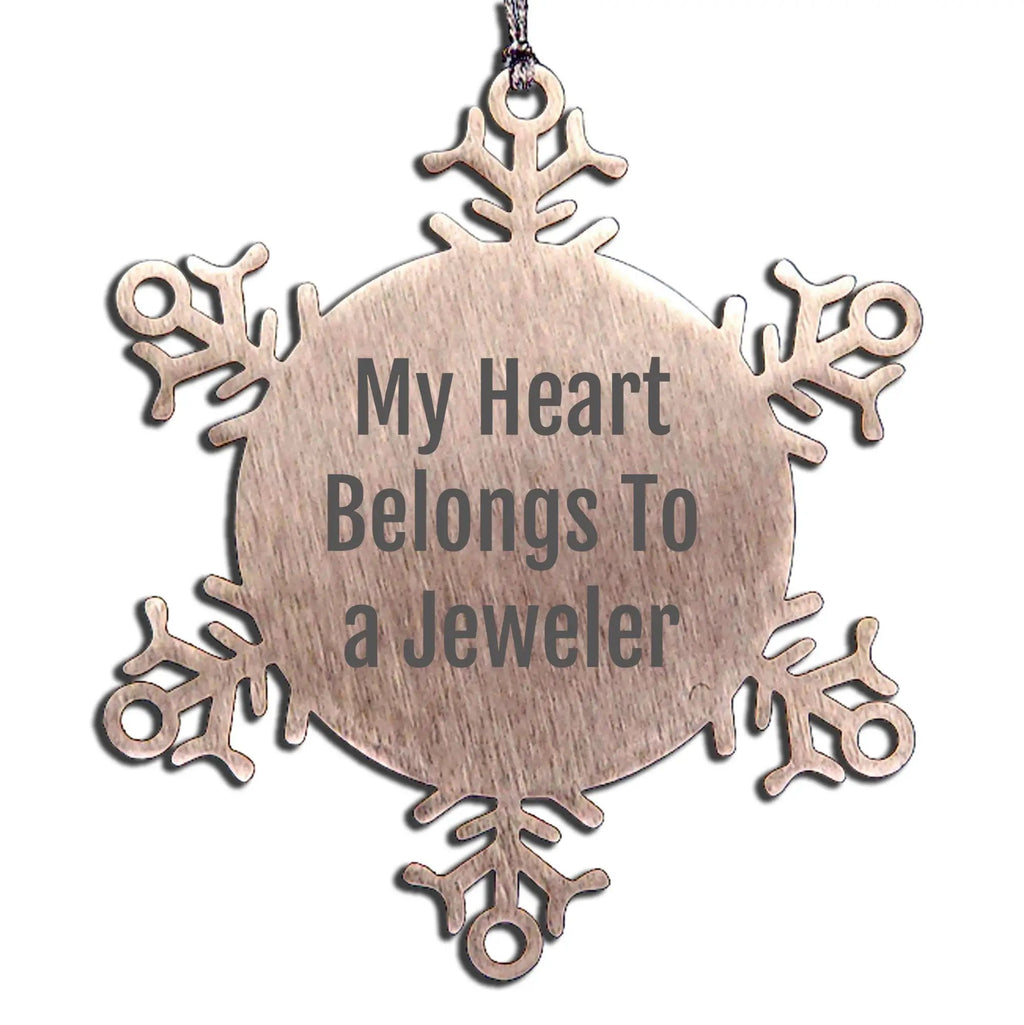 Funny Jeweler Snowflake Christmas Ornament - My Heart Belongs to a Jeweler