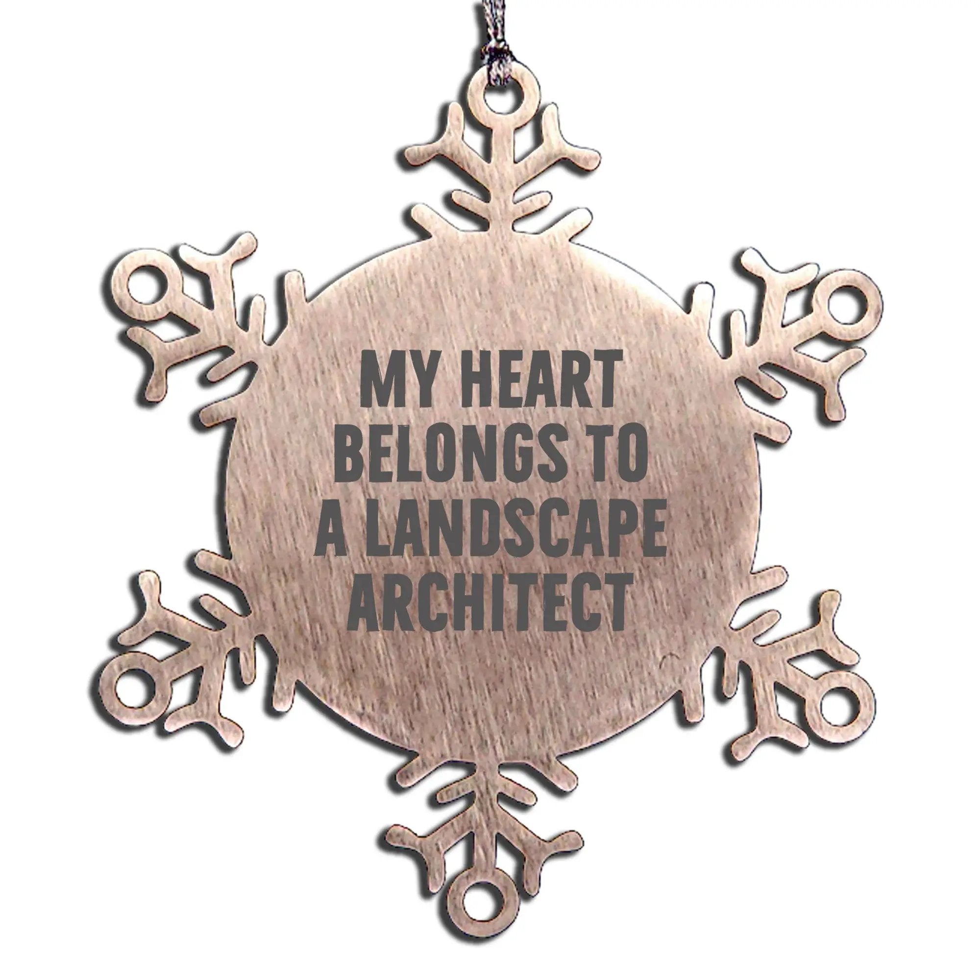Funny Landscape Architect Snowflake Ornament -My Heart Belongs To A Landscape Architect'