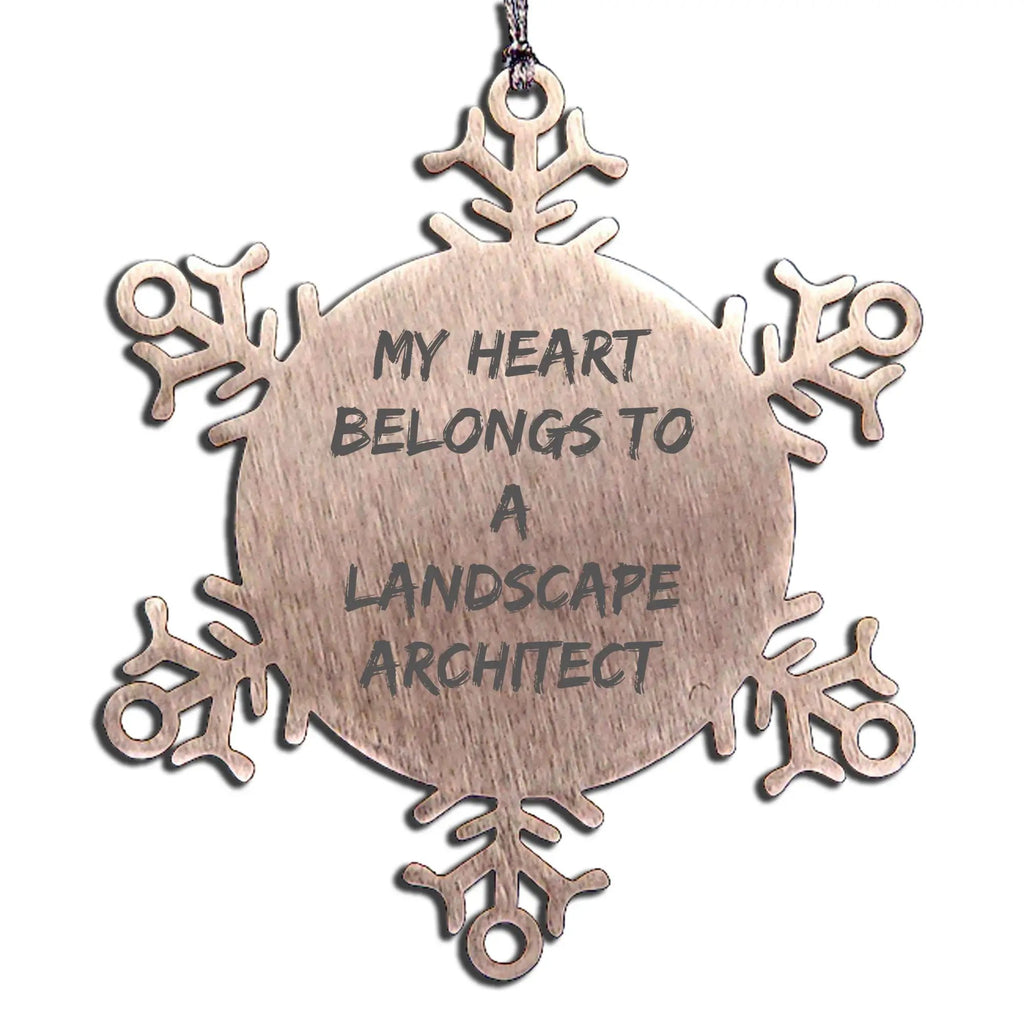 Funny Landscape Architect Snowflake Christmas Ornament My Heart Belongs To A Landscape Architect