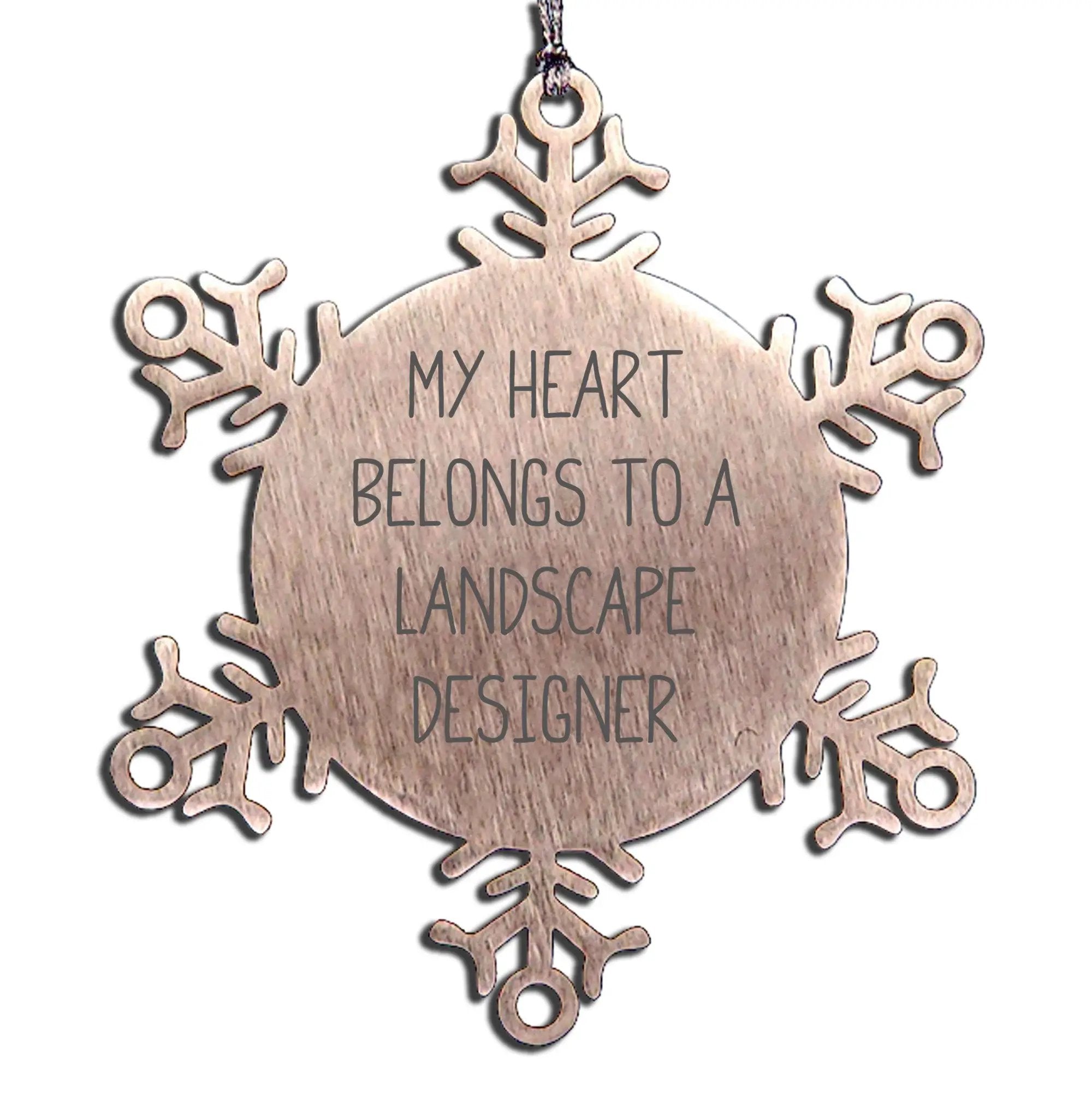 Landscape Designer Snowflake Christmas Ornament 'My Heart Belongs To A Landscape Designer'