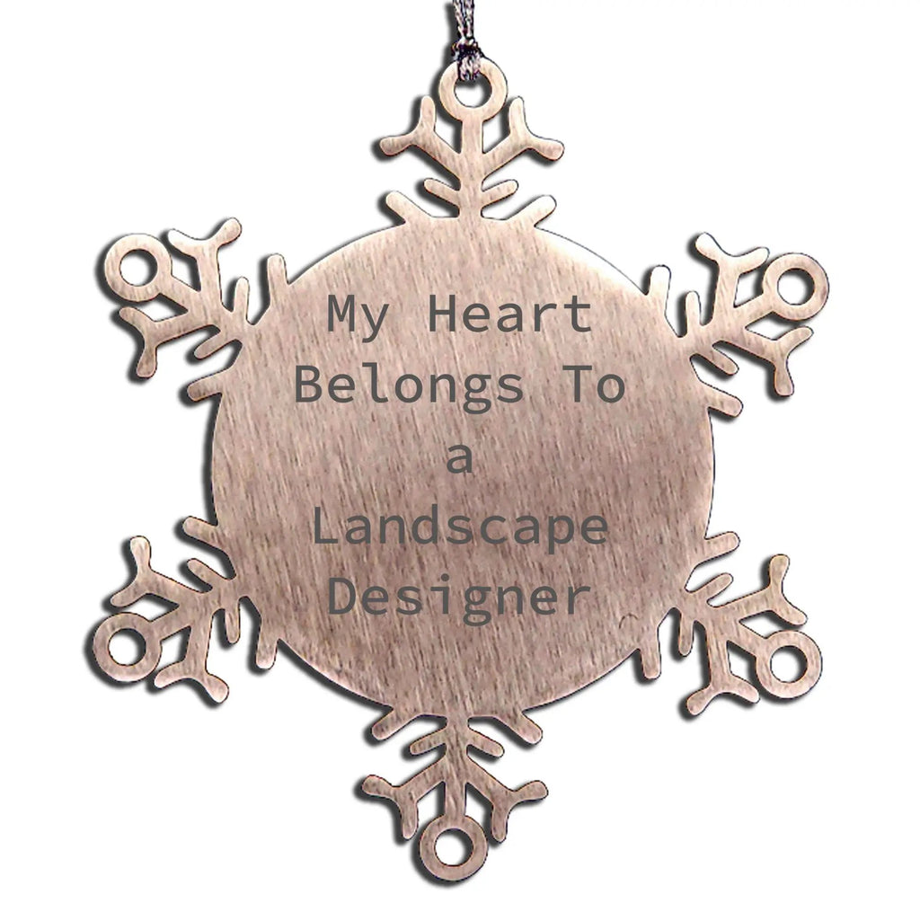 Landscape Designer Snowflake Christmas Ornament - My Heart Belongs To A Landscape Designer
