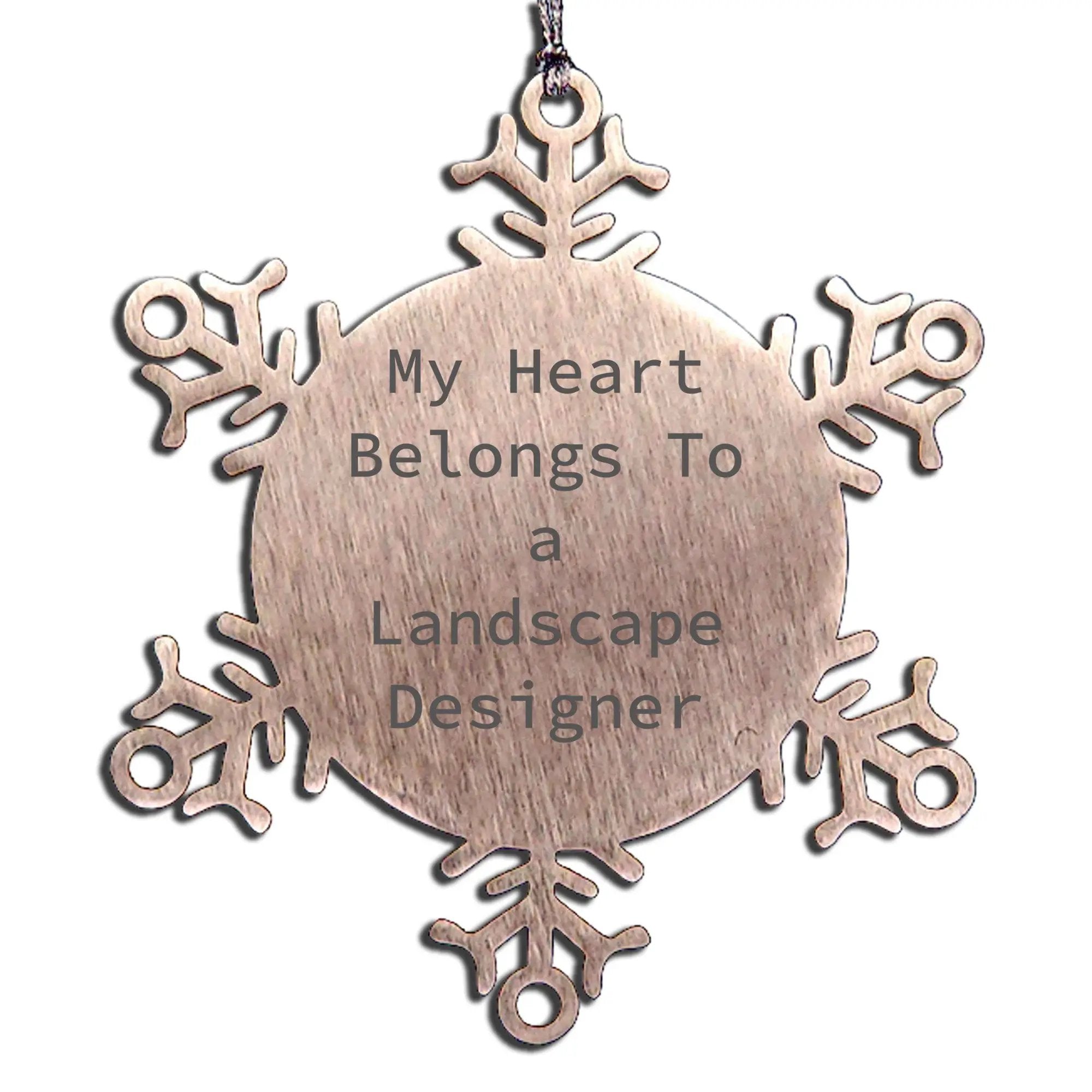 Landscape Designer Snowflake Christmas Ornament - My Heart Belongs To A Landscape Designer