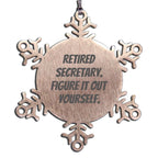 Secretary Christmas Snowflake Ornament, Funny Quote, Gifts from Friends, Christmas Unique Gifts for Secretary