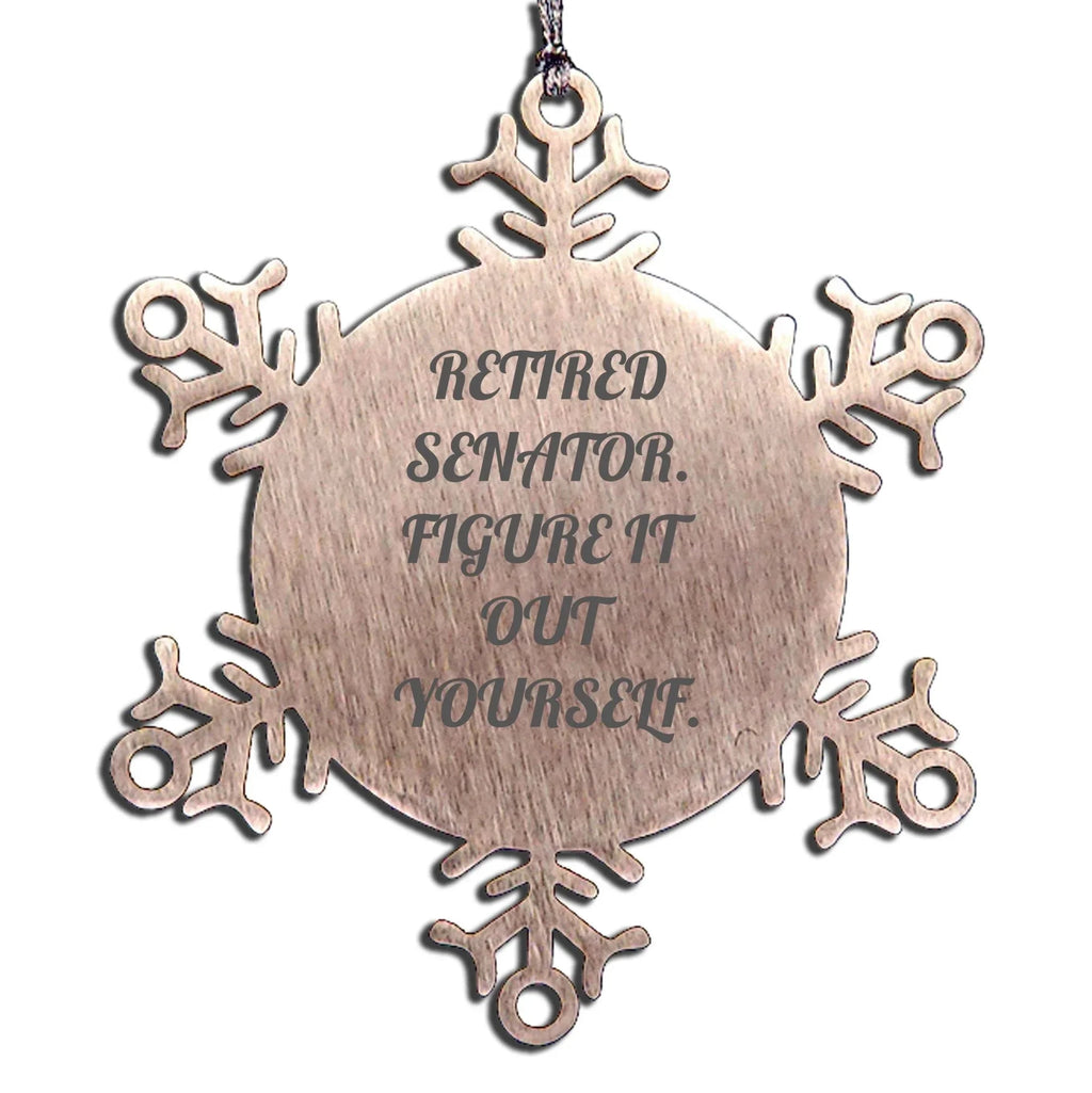 Funny Senator Gifts from Friends Unique Snowflake Ornament for Men, Women, Coworkers, Family, Senator, Retired Senator Figure It Out Yourself