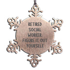 Snowflake Ornament Gifts for Social Worker Friends and Family - Figure It Out Yourself, Inspirational Social Worker Gifts Ideas for Christmas