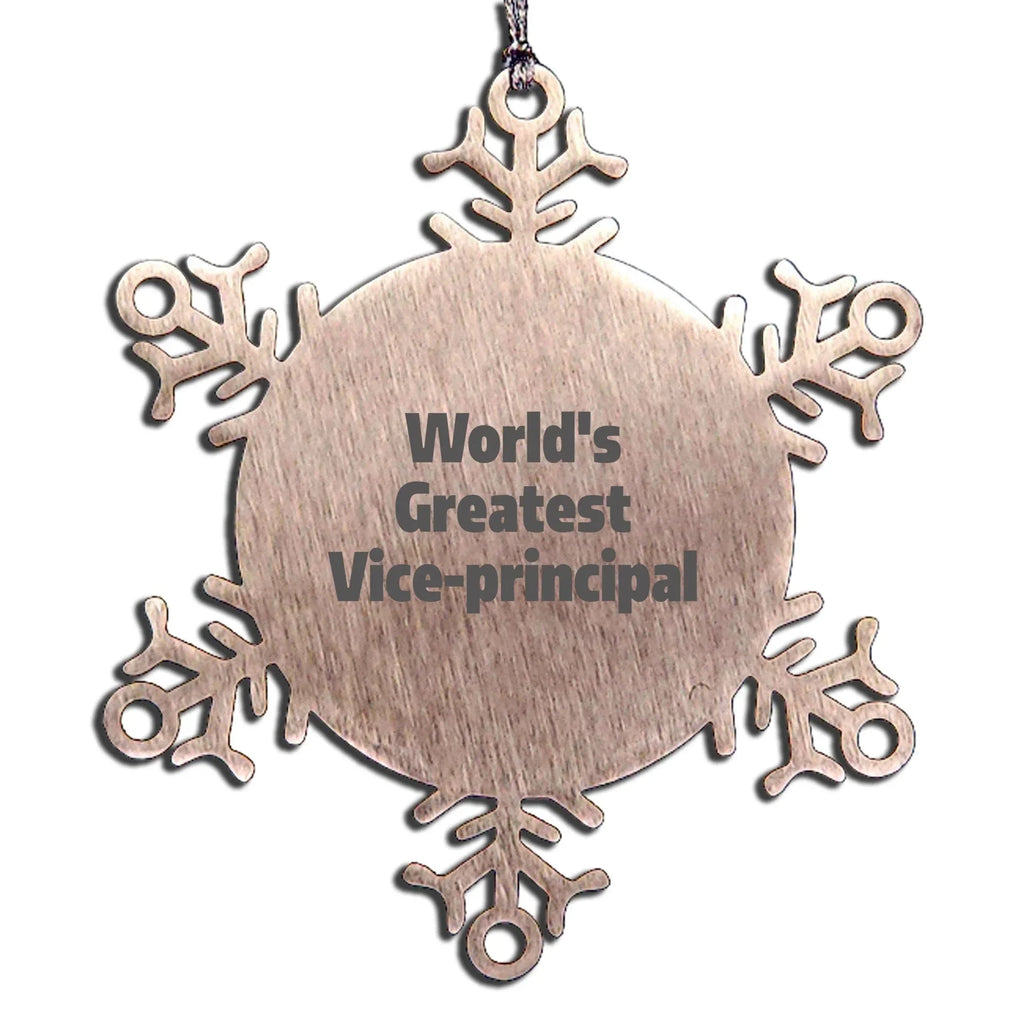 Proud World's Greatest Vice-principal Stainless Snowflake Ornament Shatterproof Keepsake