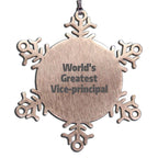 Proud World's Greatest Vice-principal Stainless Snowflake Ornament Shatterproof Keepsake