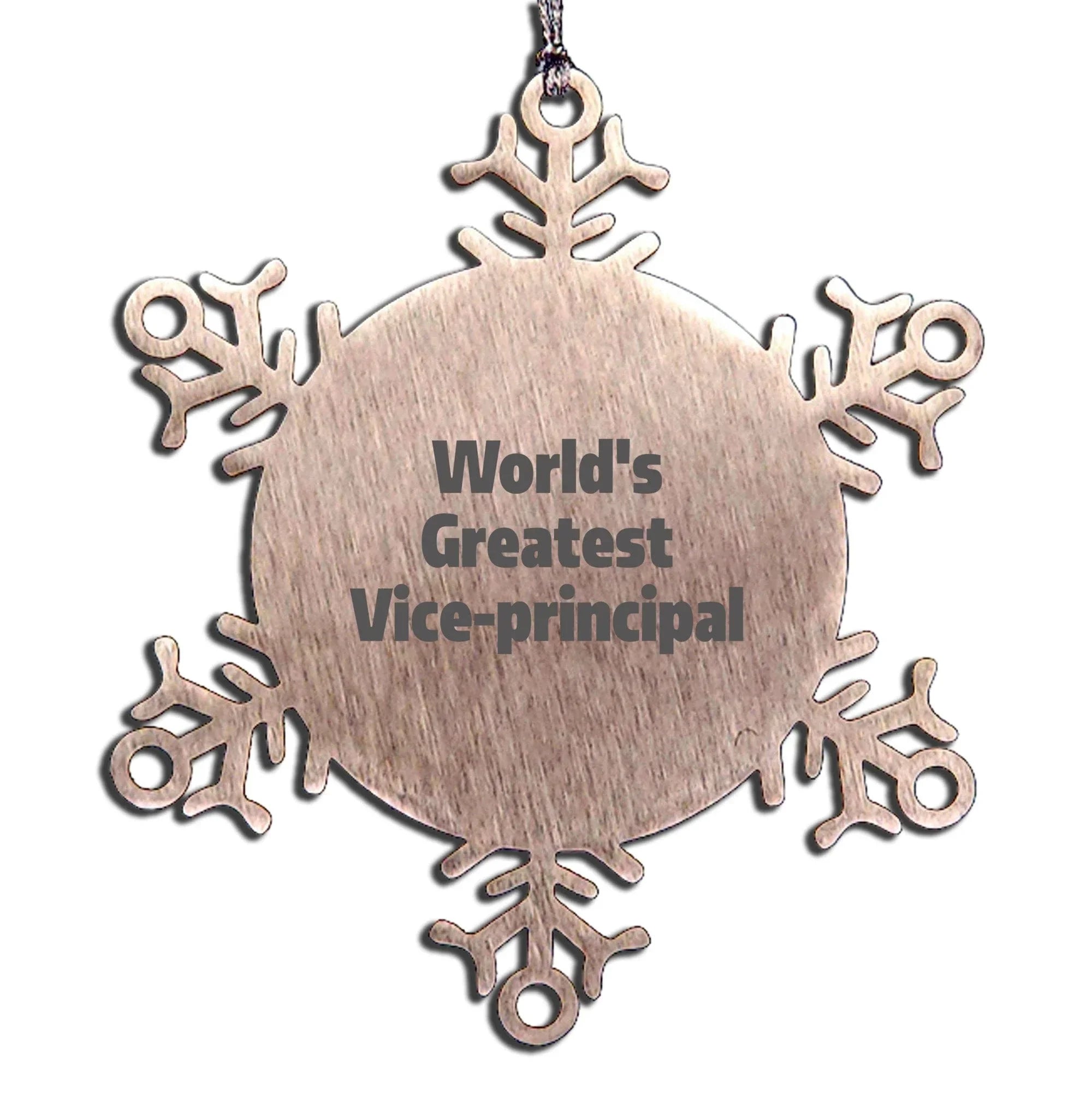 Proud World's Greatest Vice-principal Stainless Snowflake Ornament Shatterproof Keepsake