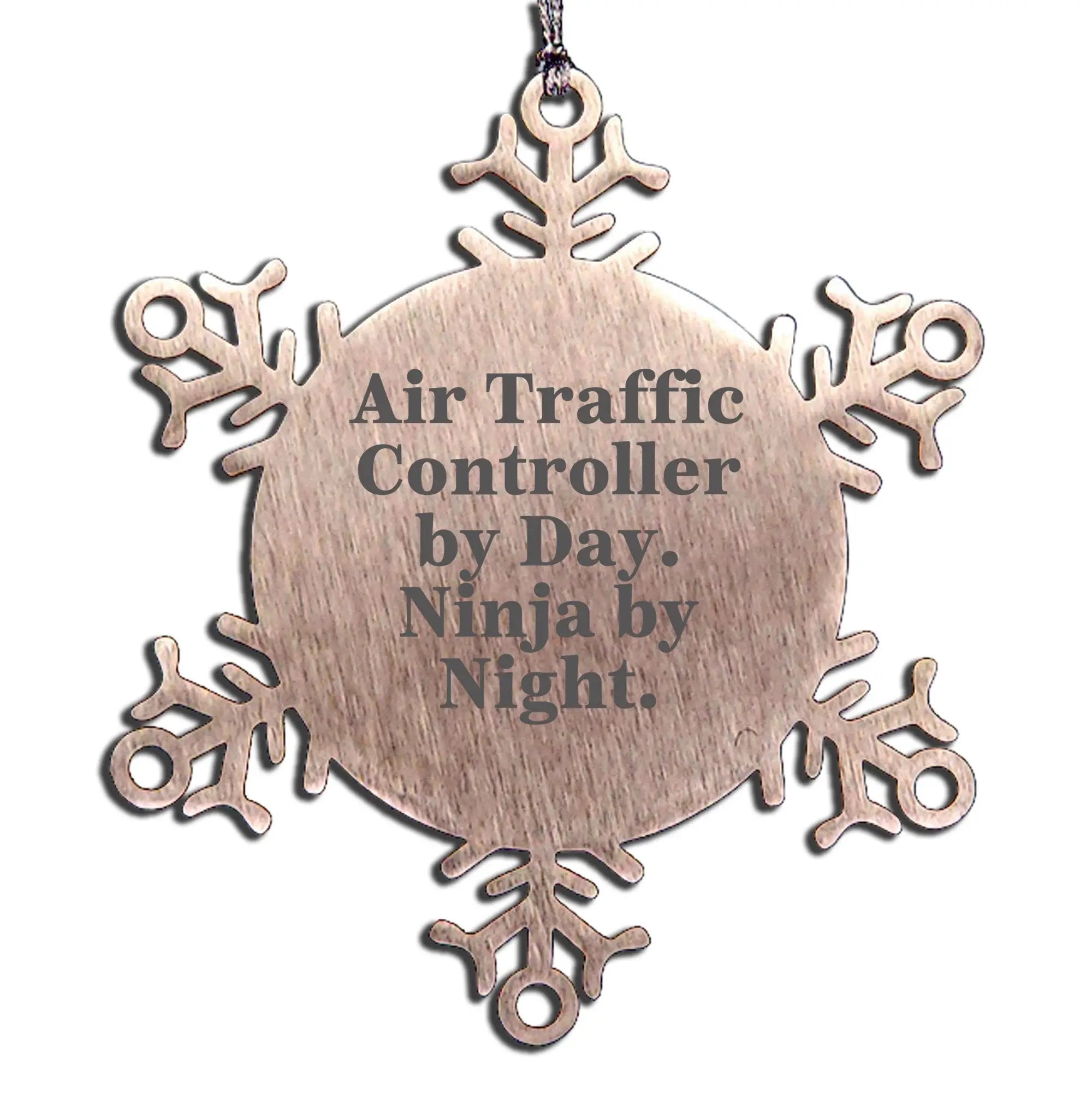 Funny Air Traffic Controller Gifts from Friends Unique Christmas Ornaments for Men Women Air Traffic Controller By Day Ninja By Night Snowflake Decoration