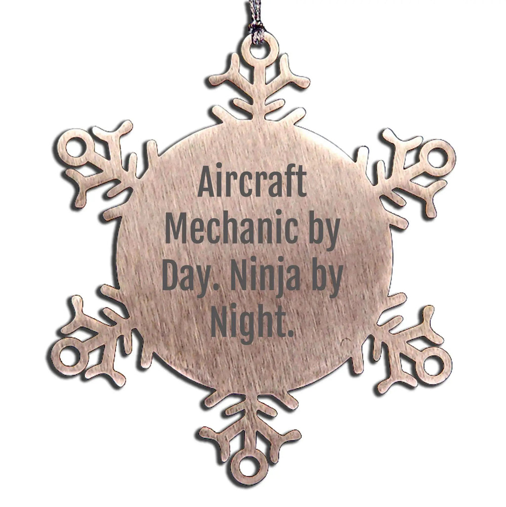 Unique Gifts for Aircraft Mechanic Friends Christmas Unique Snowflake Ornament from Family