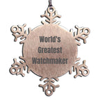 Radiant Watchmaker Snowflake Ornament Stainless Steel Shatterproof Keepsake Gift