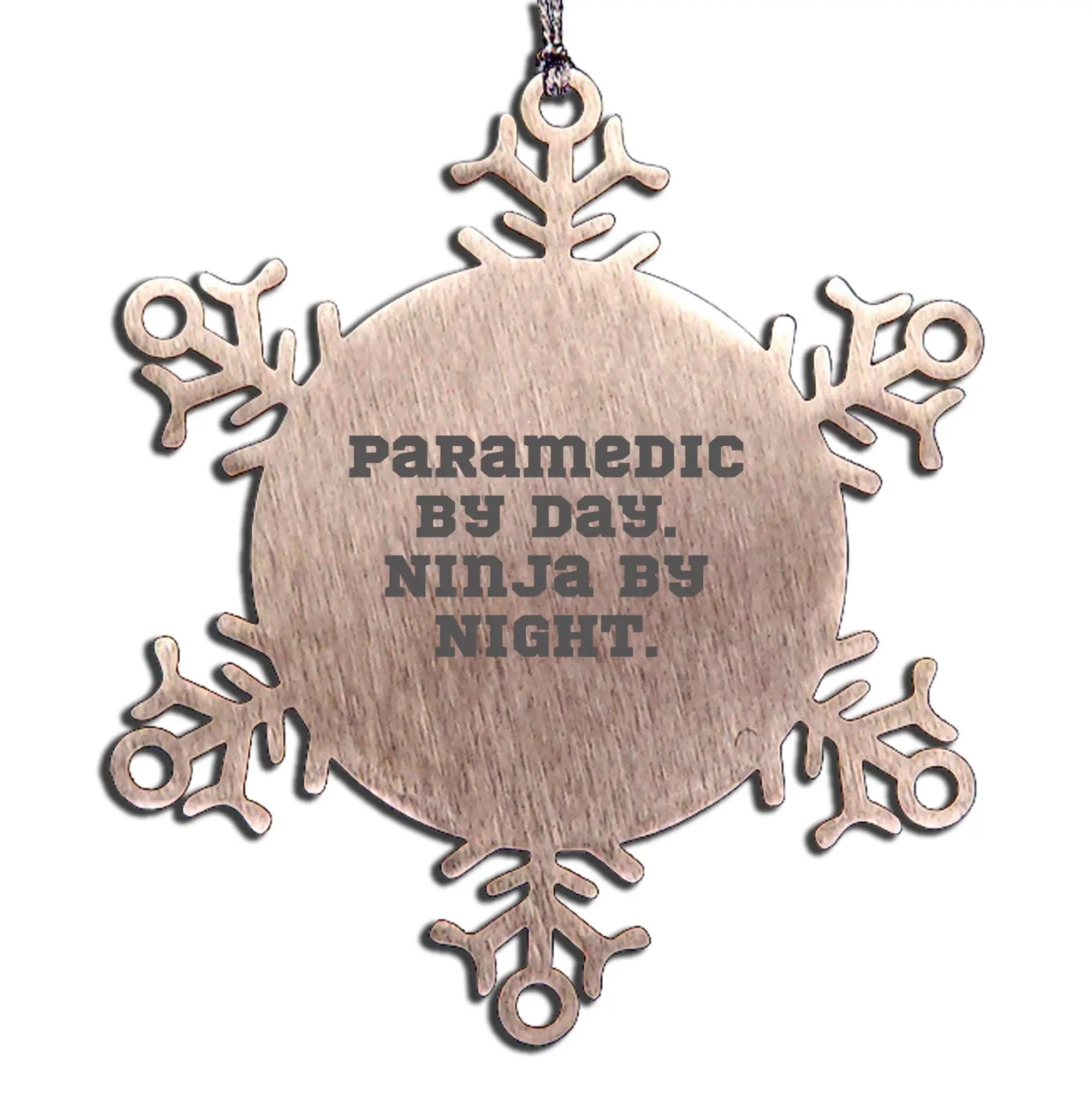 Paramedic Snowflake Ornament-Paramedic By Day. Ninja By Night
