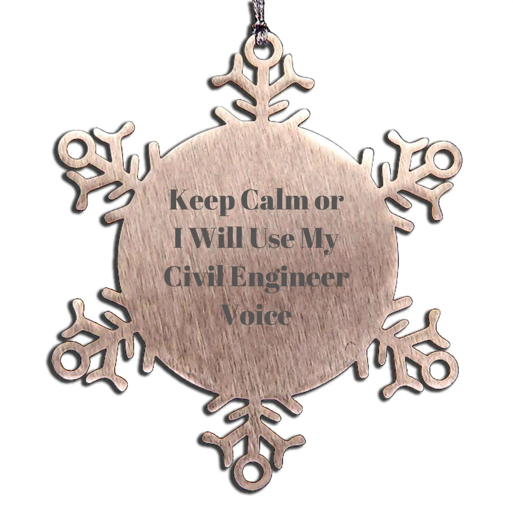Civil Engineer Snowflake Ornament Keeps Calm Christmas Gift