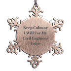 Civil Engineer Snowflake Ornament Keeps Calm Christmas Gift