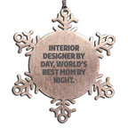 Interior Designer Snowflake Ornament - Interior Designer By Day World's Best Mom By Night - Mallard Moon