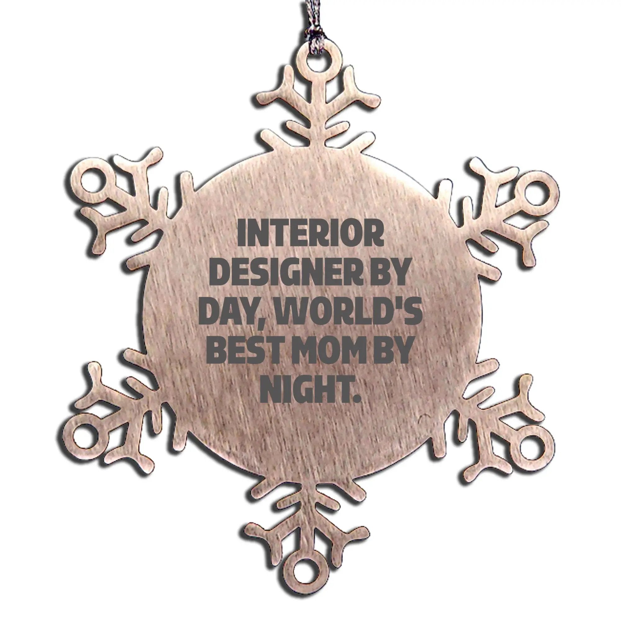 Interior Designer Snowflake Ornament - Interior Designer By Day World's Best Mom By Night - Mallard Moon