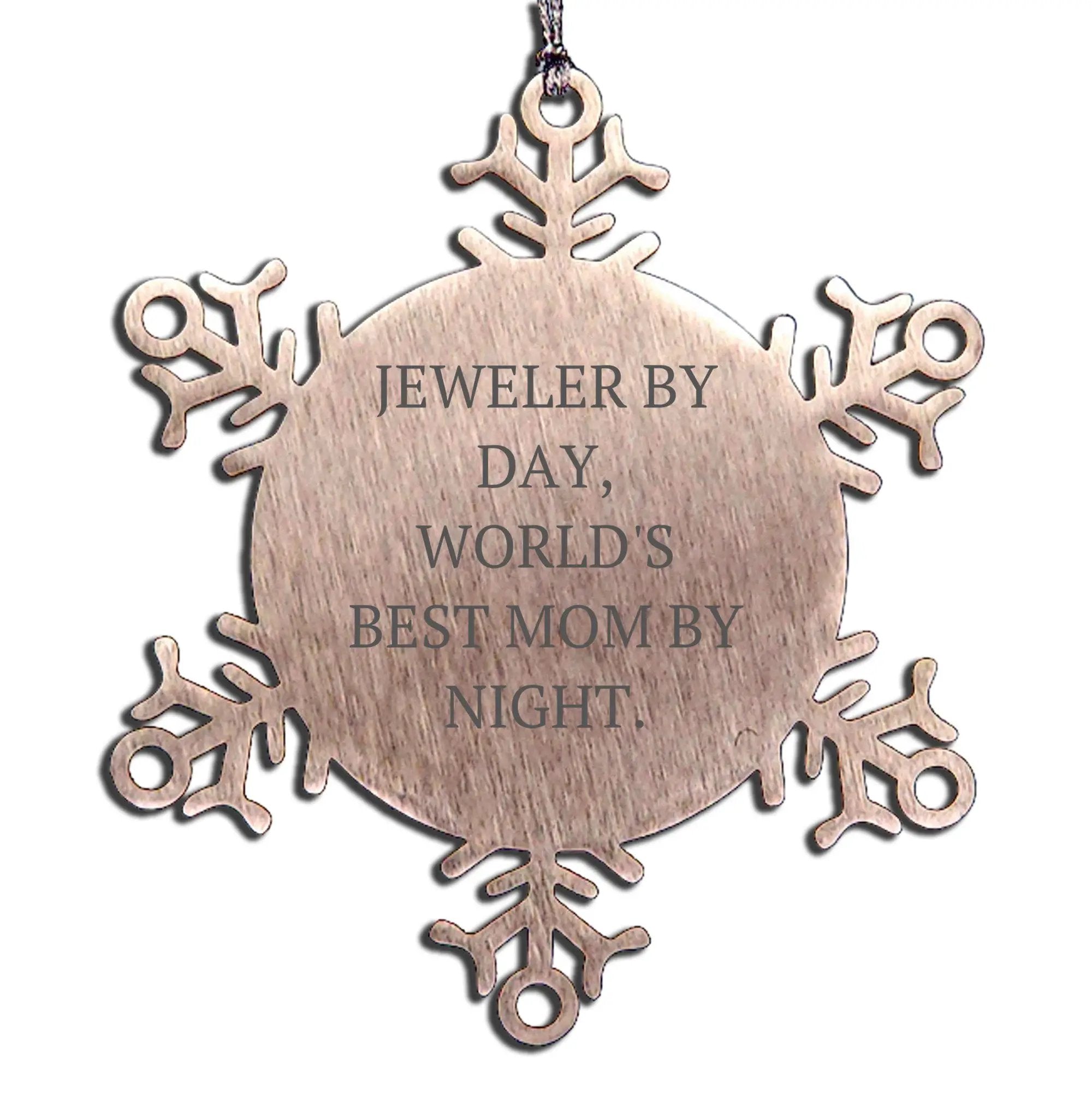 Snowflake Ornament Gift for Jeweler By Day Mom By Night Funny Christmas Unique Gifts from Mom - Mallard Moon