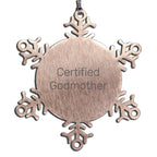 Funny Godmother Quotes Snowflake Ornaments, Gifts from Family to Godmother, Christmas Unique Gifts for Godmother - Mallard Moon