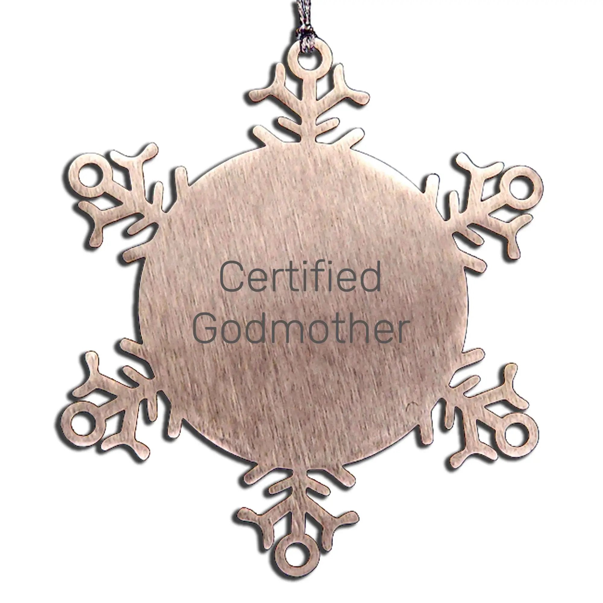 Funny Godmother Quotes Snowflake Ornaments, Gifts from Family to Godmother, Christmas Unique Gifts for Godmother - Mallard Moon