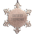 Funny Stepmother Gifts from Men, Stepmother Snowflake Ornament, 'Certified Stepmother' Christmas Unique Gifts, Gifts for Stepmother - Mallard Moon