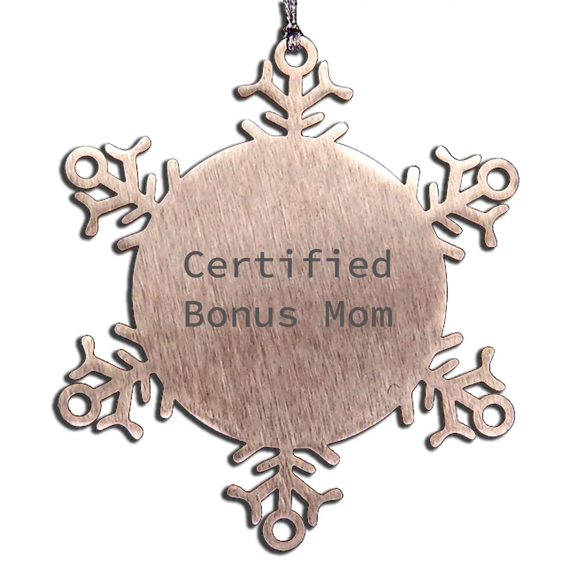 Bonus Mom Snowflake Christmas Tree Ornament - Mallard Moon