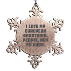 European Shorthair Cat Gifts, Snowflake Ornament, Funny Quote, Christmas Unique