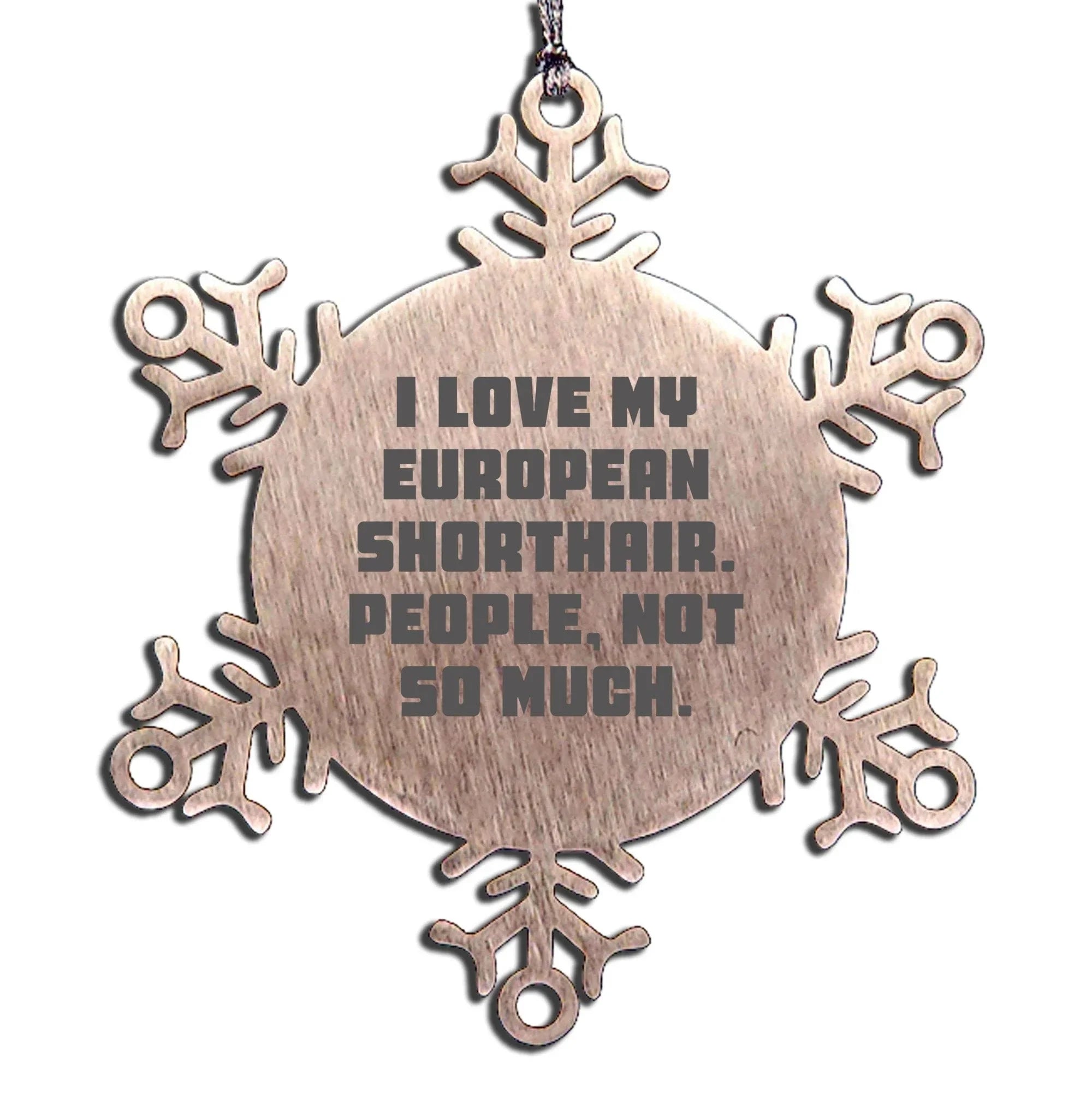 European Shorthair Cat Gifts, Snowflake Ornament, Funny Quote, Christmas Unique