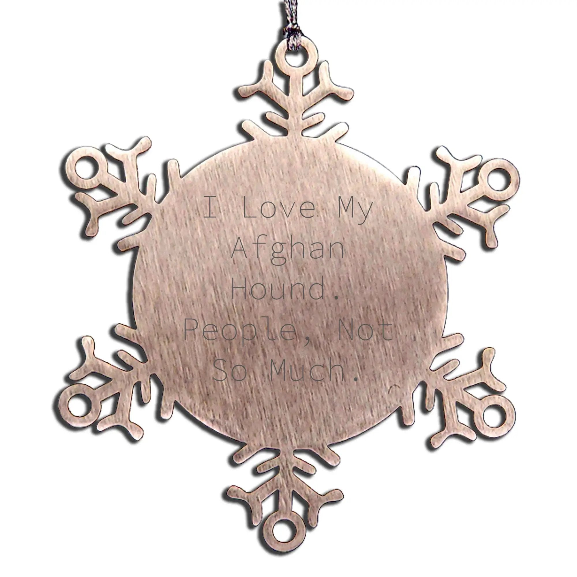 Funny Afghan Hound Dog Gifts from Friends - I Love My Afghan Hound People Not So Much Snowflake Ornament for Afghan Hound Lovers Christmas Unique Decorations - Mallard Moon