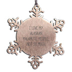 Funny Snowflake Ornament for Alaskan Malamute Lovers - Stainless Steel Shatterproof Christmas Keepsake - Mallard Moon