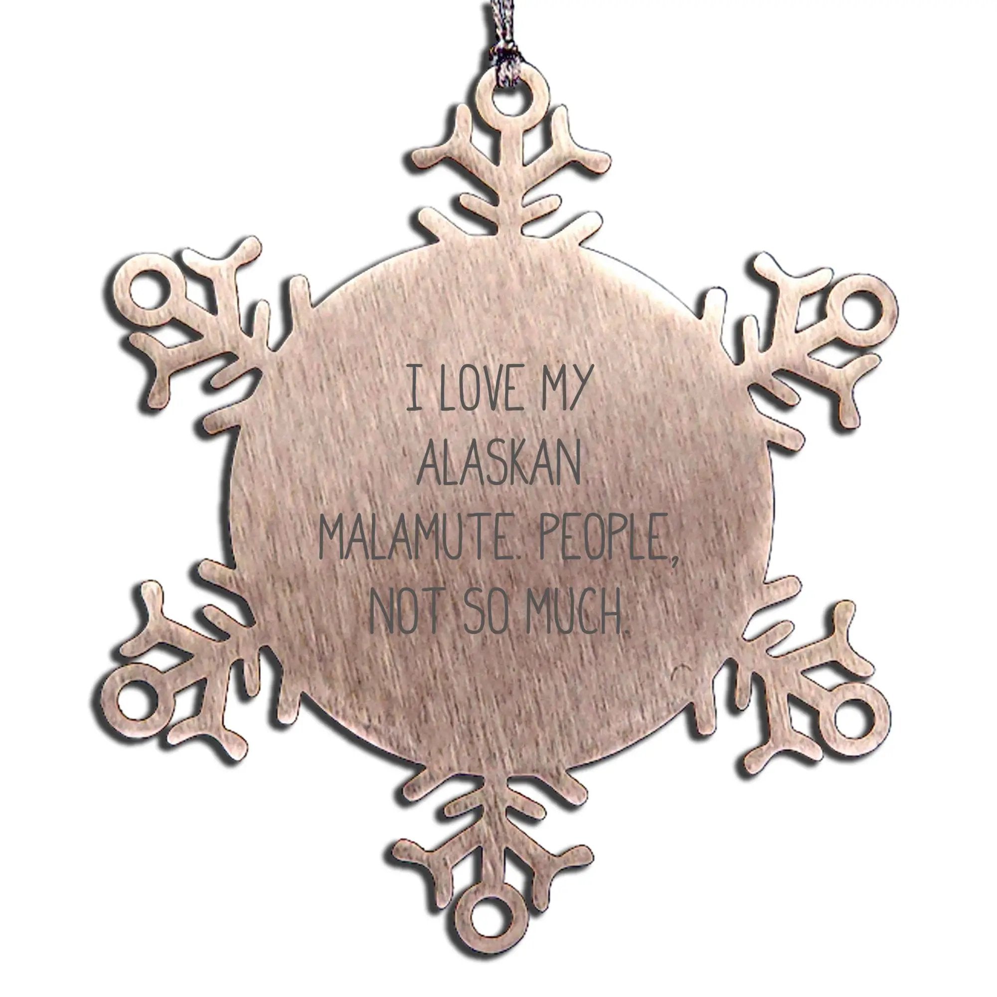Funny Snowflake Ornament for Alaskan Malamute Lovers - Stainless Steel Shatterproof Christmas Keepsake - Mallard Moon