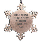 Funny Tiger Cat Dad Christmas Snowflake Ornament, Unique Gifts from Men to Family