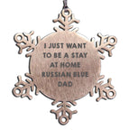 Russian Blue Cat Snowflake Ornament Funny Dad Gift from Men to Family Friend for Christmas Unique Presents