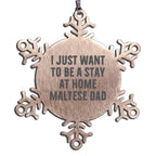 Funny Maltese Dog Gifts from Dad to Daughter Snowflake Ornament for Christmas Unique Presents