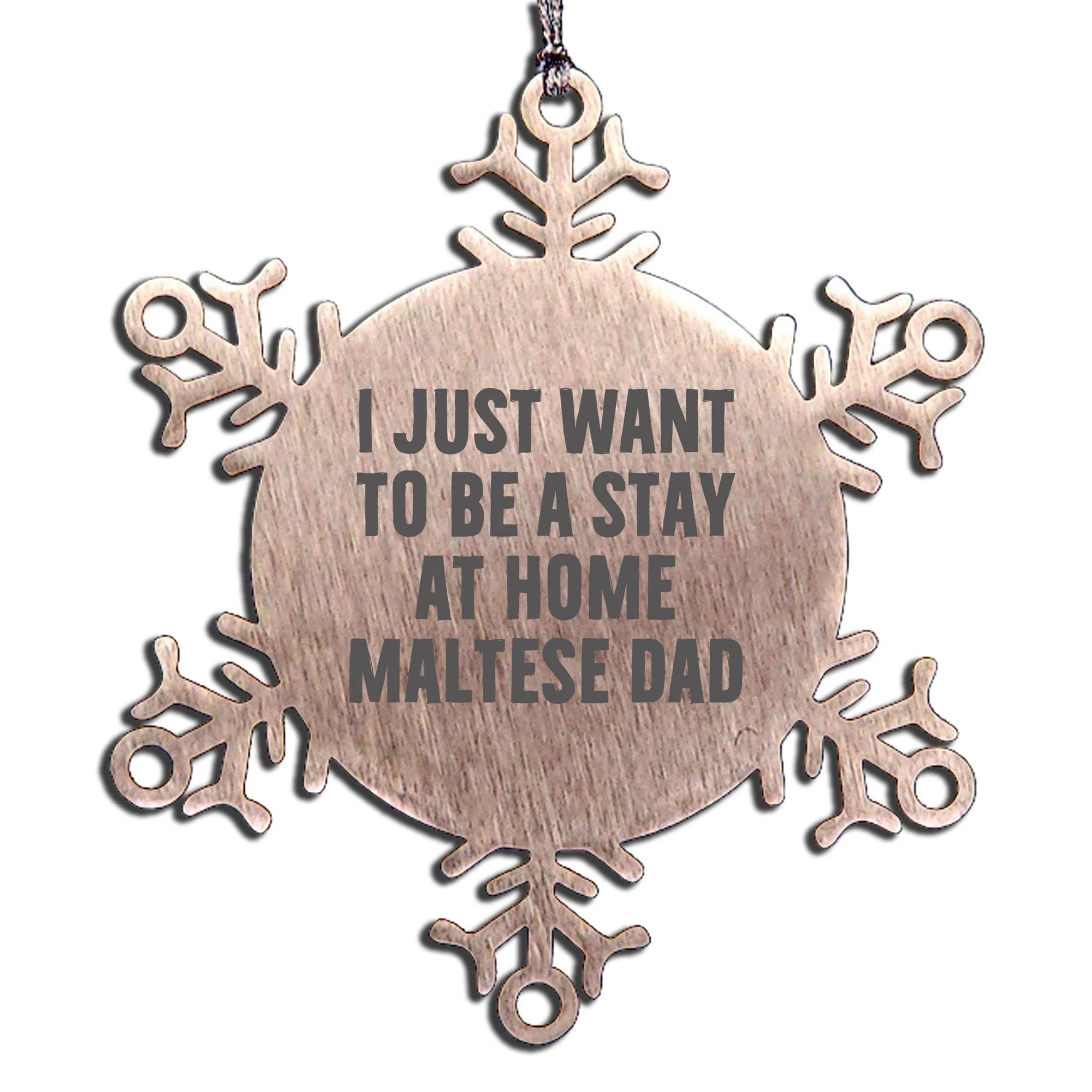 Funny Maltese Dog Gifts from Dad to Daughter Snowflake Ornament for Christmas Unique Presents